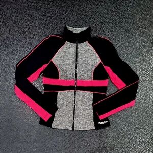 Bebe Sport Crystals Logo BLK/Space Dye/Rouge Jacket - Small.